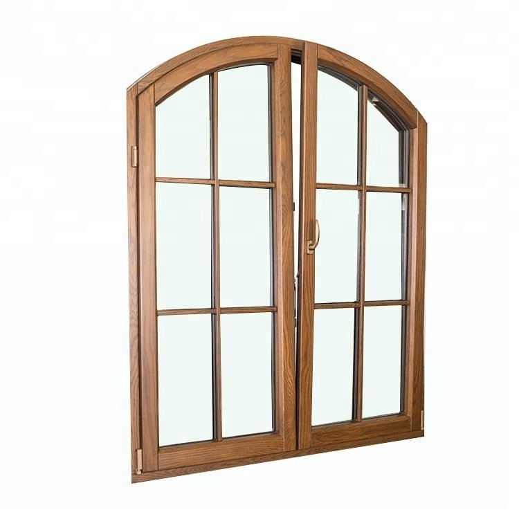 Aluminum Wood Casement Grill Design Arch Half Round Window