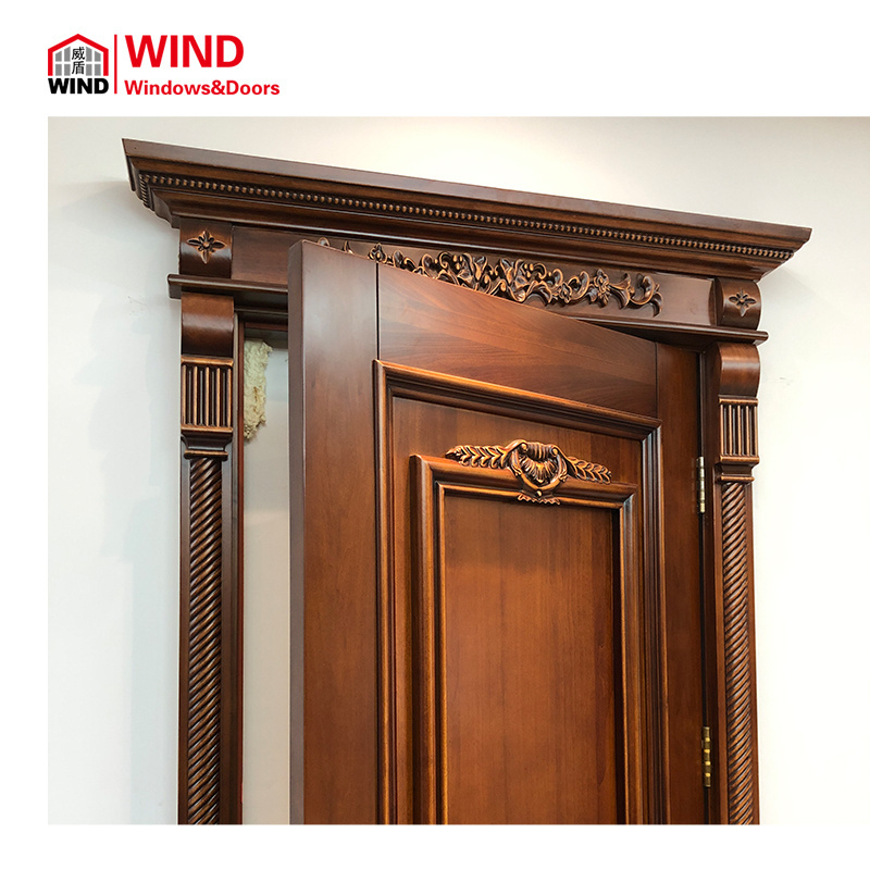 Luxury Oak Modern Safe Beautiful Residential Folding Double Solid Wooden Doors For Houses Bedroom Door Interior Door