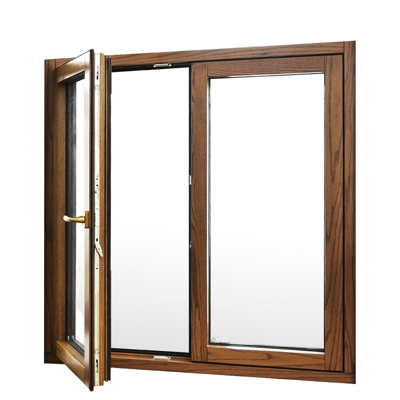 INOWA Sliding Series wood triple glazing madera colour gliding door  sound proof / eco friendly paint