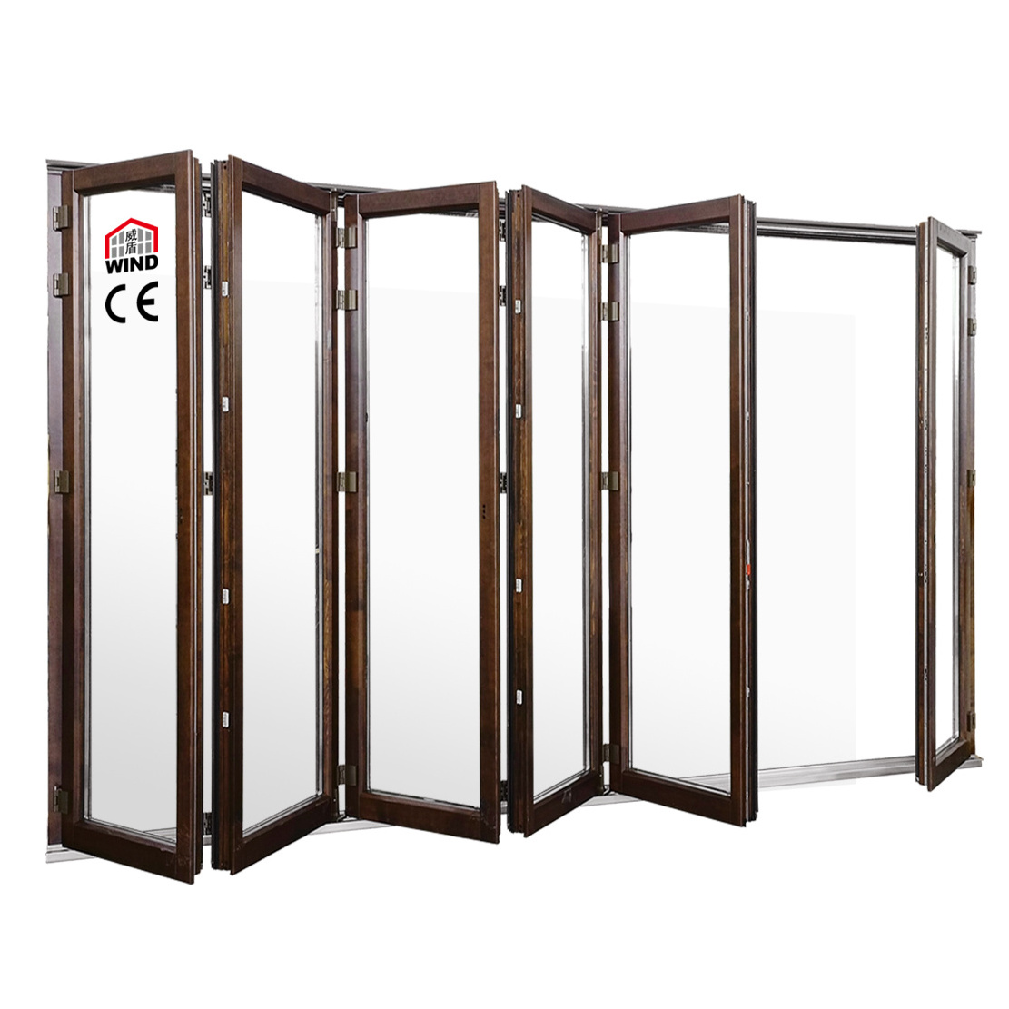 External Sliding Soundproof Vertical Interior Glass Wood Aluminium Bifold Patio Doors Bi Folding Doors Accordion Doors Folding