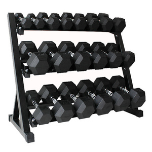 High quality  Commercial Dumbbell Set with three-layer Dumbbell Rack Fitness Equipment  and stand