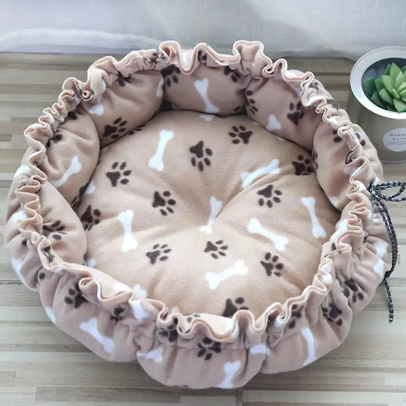 Newborn indoor warming breathable round super soft cute puppy baby pet dog cat beds