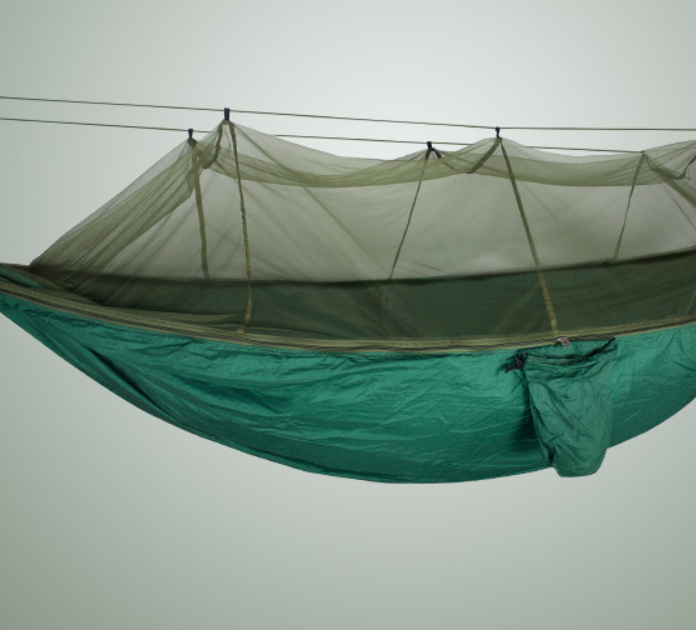 Outdoor anti mosquito double bed size 210T nylon mesh camping parachute cloth hammock