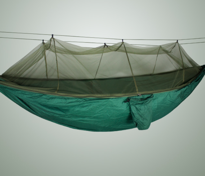 Outdoor anti mosquito double bed size 210T nylon mesh camping parachute cloth hammock