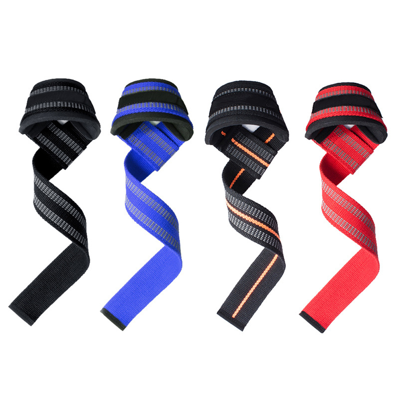 Custom logo cotton black power workout exercise fitness weightlifting gym wrists wraps weight lifting straps