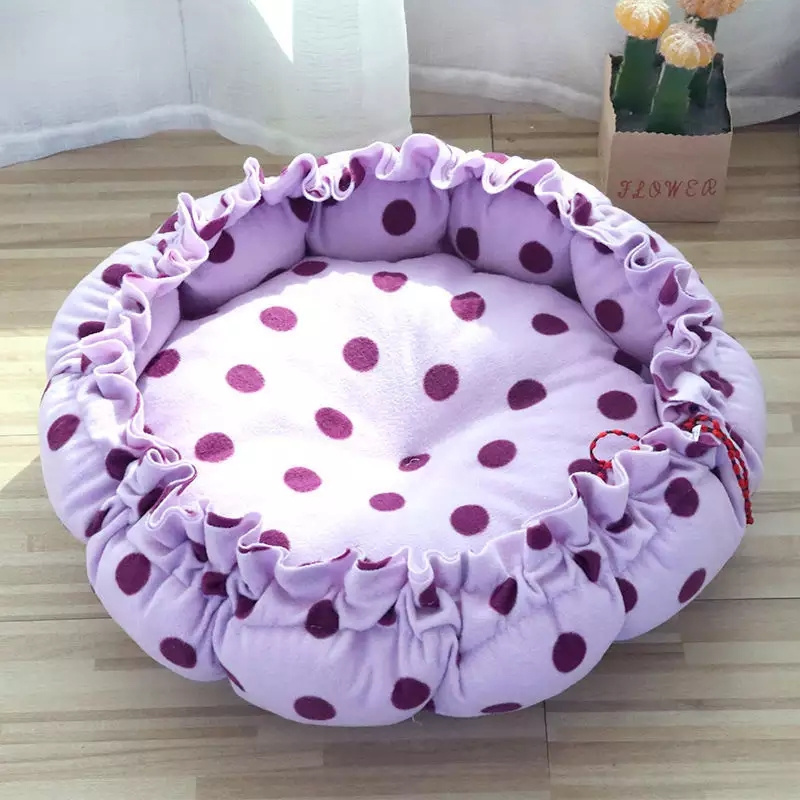 Newborn indoor warming breathable round super soft cute puppy baby pet dog cat beds