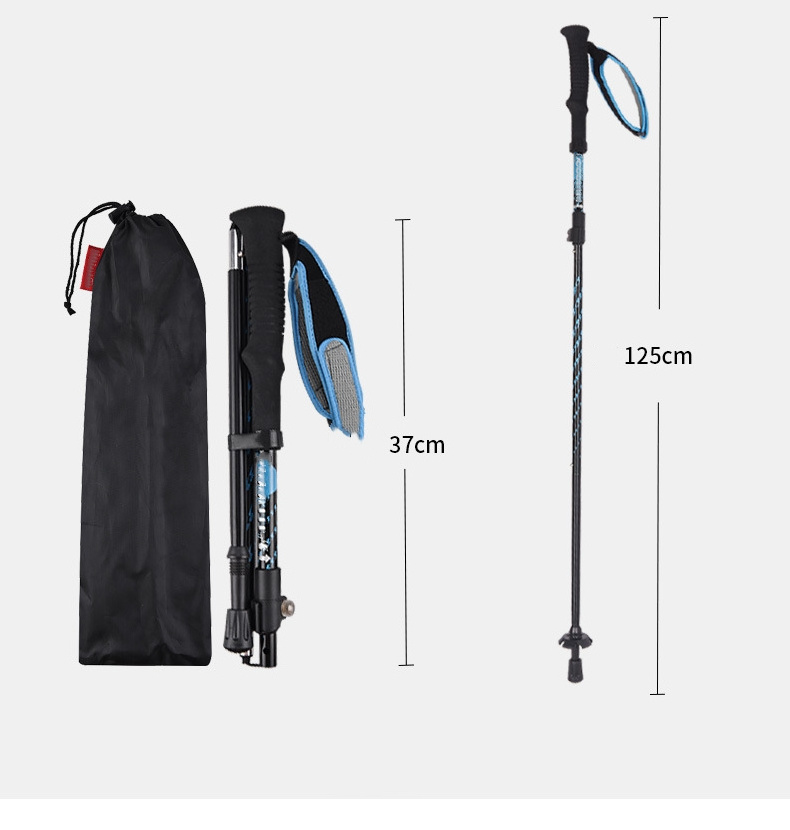 High Quality Ski Poles Foldable Crutch Trekking Pole Walking Pole Alpenstock Walking Sticks