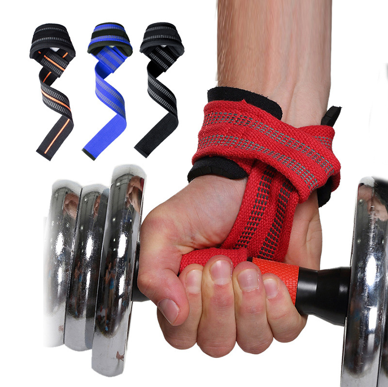 Custom logo cotton black power workout exercise fitness weightlifting gym wrists wraps weight lifting straps