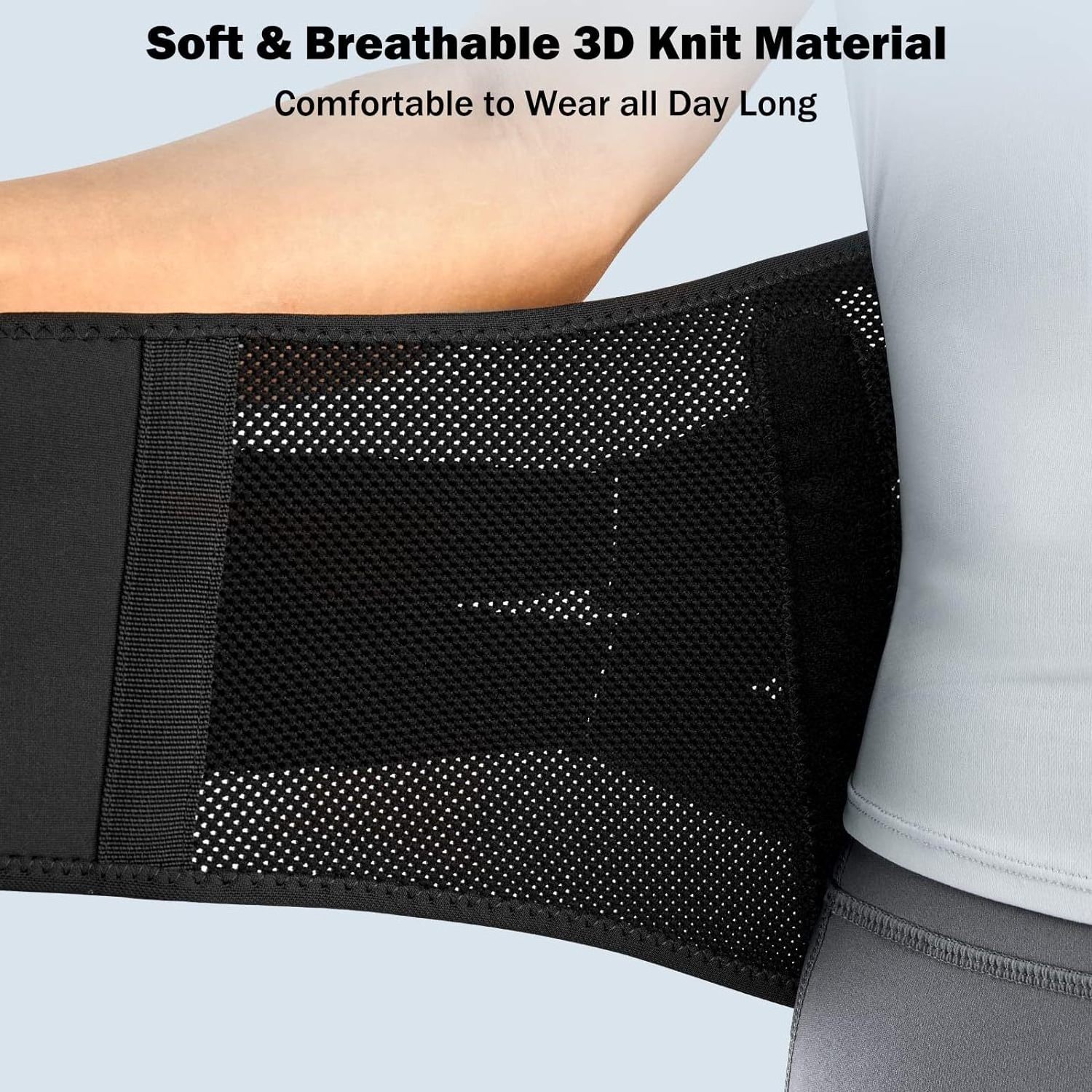 Breathable ergonomic curved design double pulley medical orthopedic back support belt