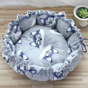 Newborn indoor warming breathable round super soft cute puppy baby pet dog cat beds