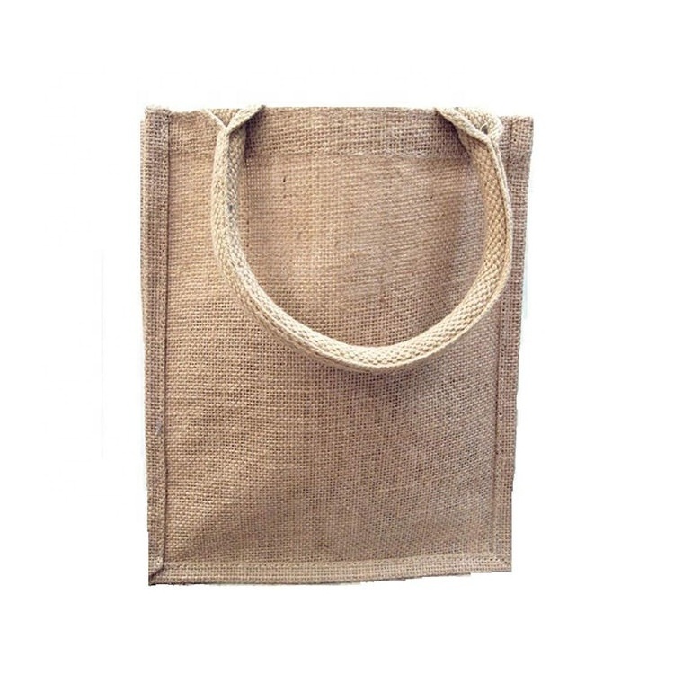 Cheap Price Custom Logo Eco Friendly Nature Organic Jute Hemp Shopping Tote Bag