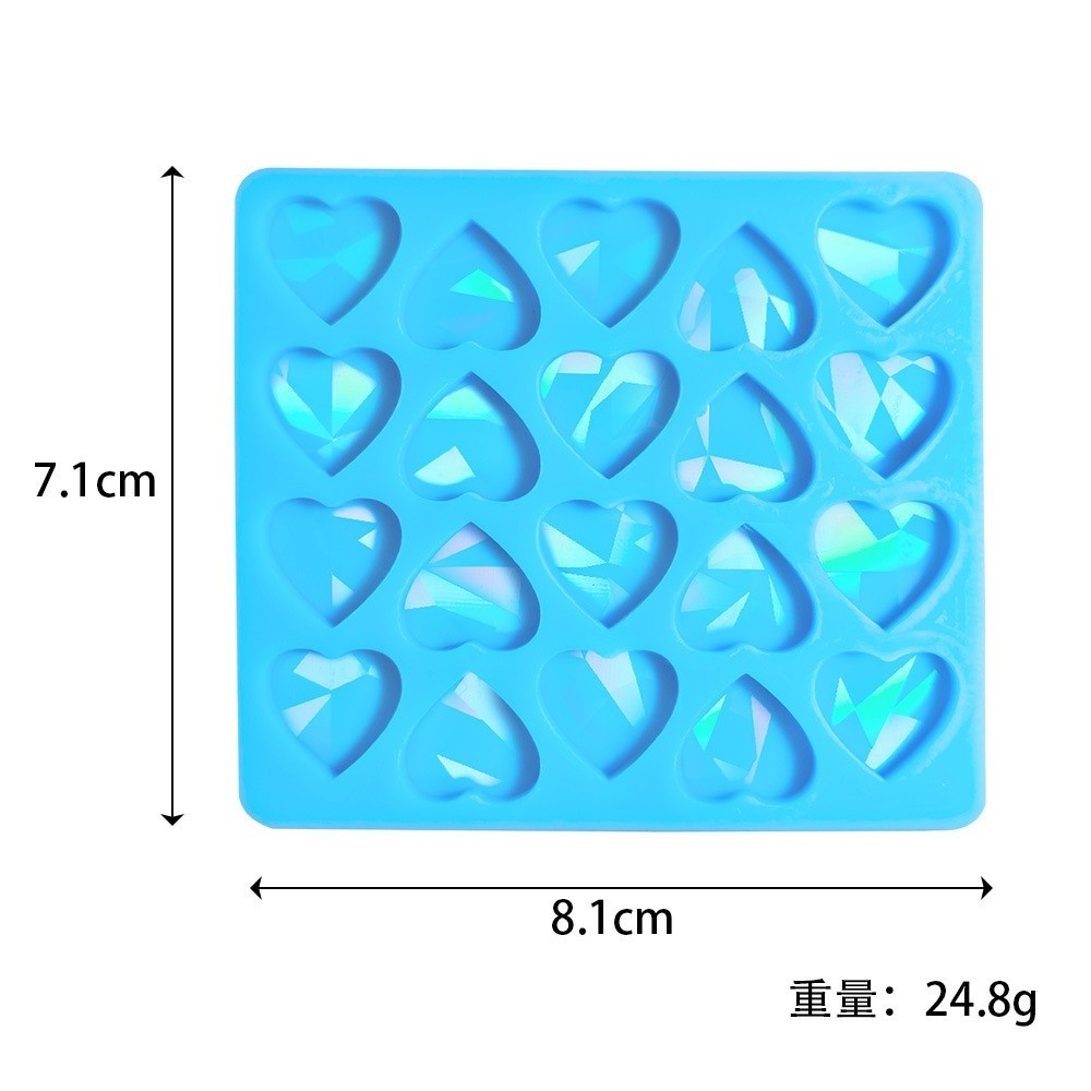 Rainbows Light Effect Silicone Mold for Making  Heart Shaped Earrings DIY Holographic Ear Rings Epoxy Resin Casting Mould