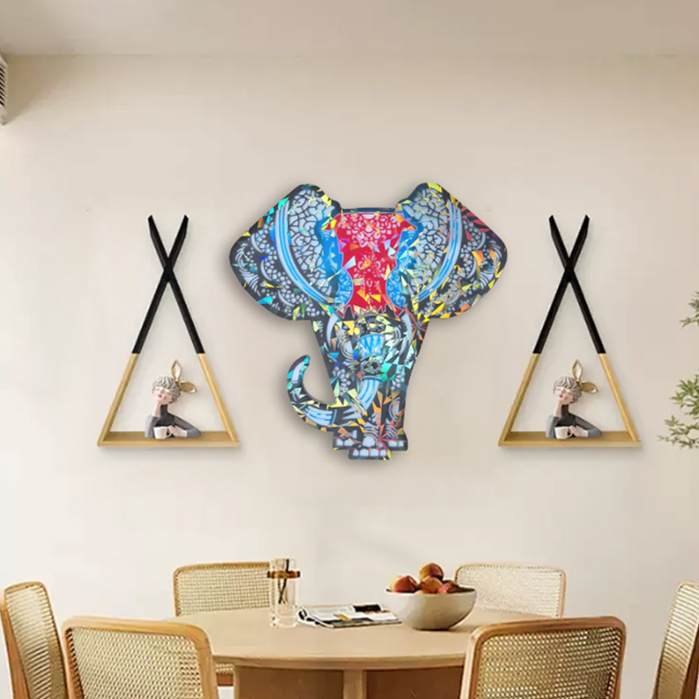 Holographic silicone elephant New Year wall stickers cover ugly hole stickers DIY mold