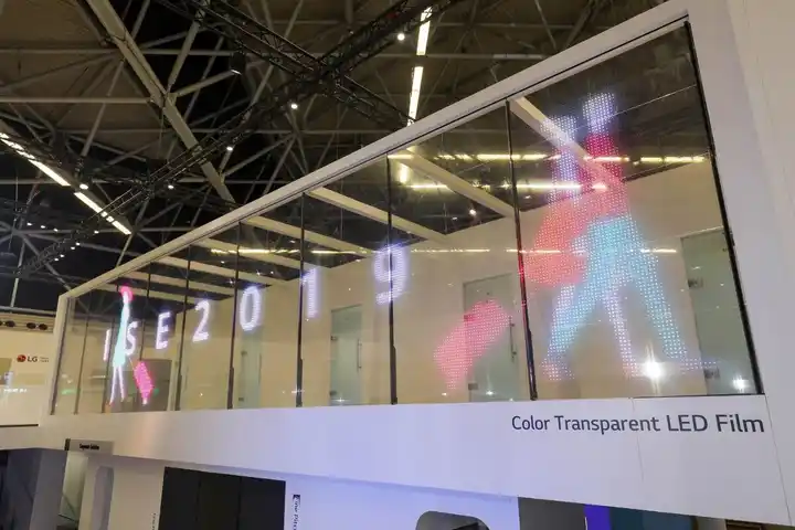 Sticky Flexible Film roll up Led Display Adhesive Led Transparent Film Screen On Glass Transparent Led Film