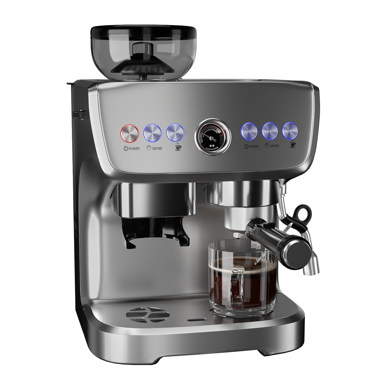 New Brand Automatic Coffee Maker 1-4 Cup Commercial Expresso Machine With Display