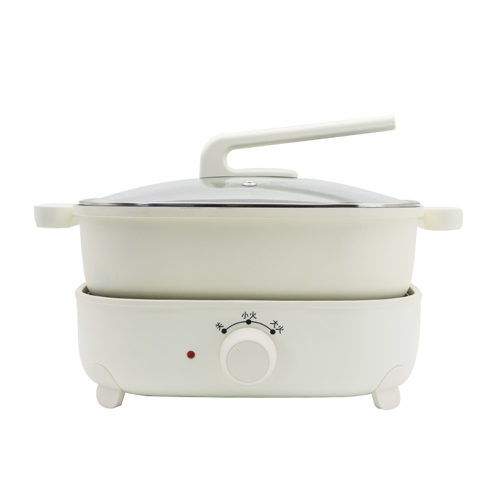 Nonstick Coating Multifunction Electric Pot Power Adjustable Control 6L Electric Hot Pot for Cooking Hot Pot Noodles Saute Soup