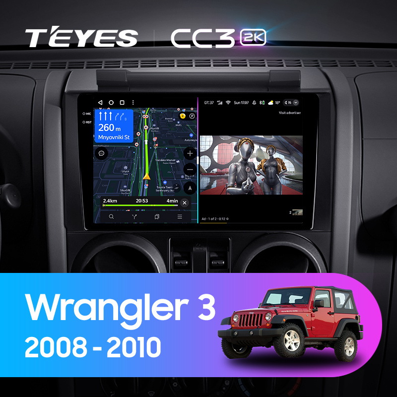 TEYES CC3 2K For Jeep Wrangler 3 JK 2008 - 2010 Car Radio Multimedia Video Player Navigation stereo GPS Android 10 No 2din 2 din