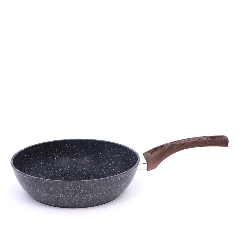 Chinese kitchen professional wok frying pan non-stick flat-bottomed 30cm maifan stone coating extra large cast iron wok