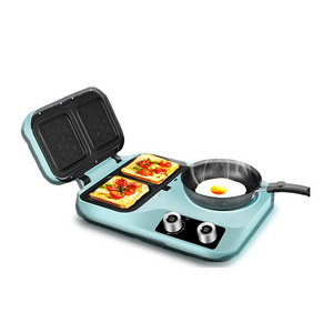 Multi Function Breakfast Maker Machine with Toast Oven Coffee Pot Frying Pan 3 in 1 Cup Power Timer Plastic Material Mode Origin