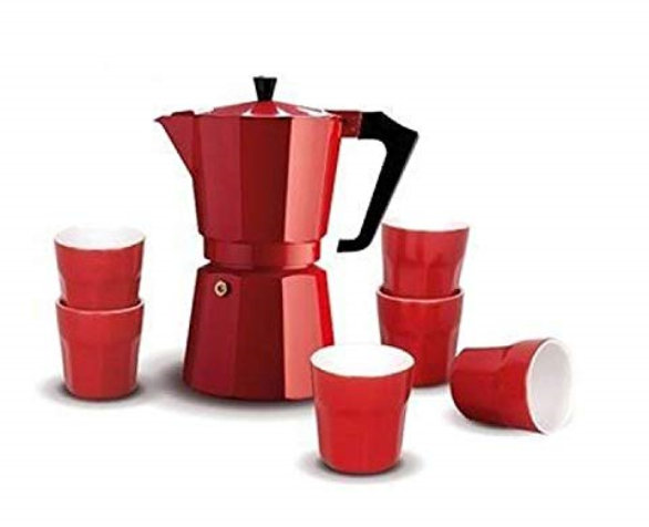 Percolator Moka Espresso Coffee Maker Perculator Stove Top Stovetop  Red