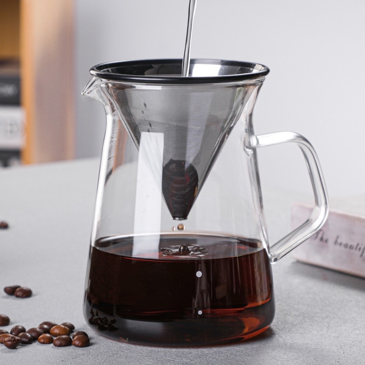 New arrival Carafe Drip Coffee Pot 60 Pour Over Glass Range Coffee Server Coffee Kettle Brewer Barista Percolator