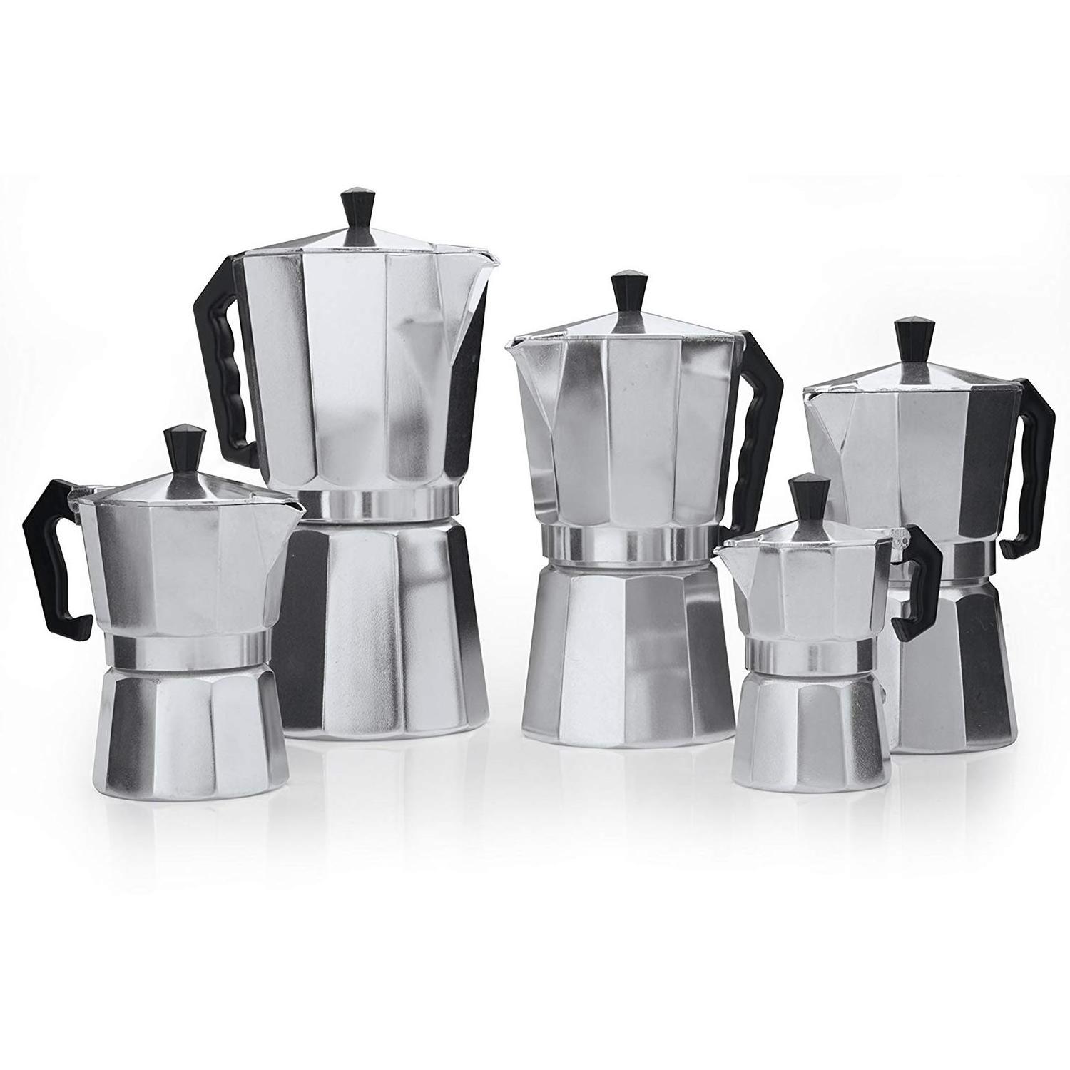 Stovetop Espresso and Coffee Maker Moka Pot for Classic Italian and Cuban Cafe Brewing Cafetera Six Cup