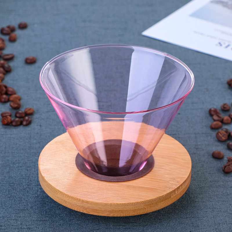 Glass Pour Over Cone Coffee Filter Cup Portable Coffee Dripper Glass Drip Coffee Maker