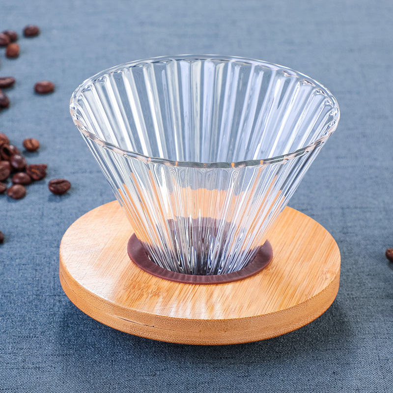 Glass Pour Over Cone Coffee Filter Cup Portable Coffee Dripper Glass Drip Coffee Maker