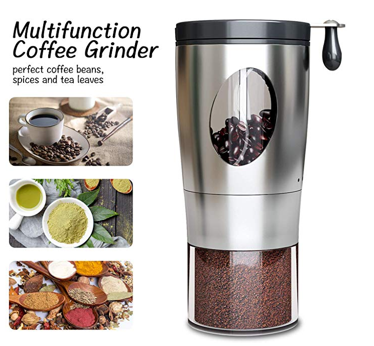 Manual Coffee Grinder with 5-Level Grinding Ceramic Conical Burr Mill