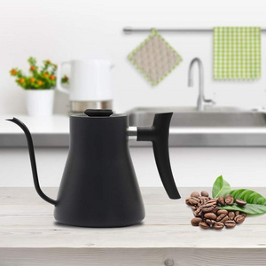 Barista Gooseneck Pour Over Coffee Kettle with Thermometer Black