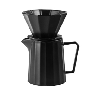 Pour Over Coffee Maker Set Premium Black Ceramic 60 Dripper & Decanter 1-2 Cup Home Filter Coffee Maker