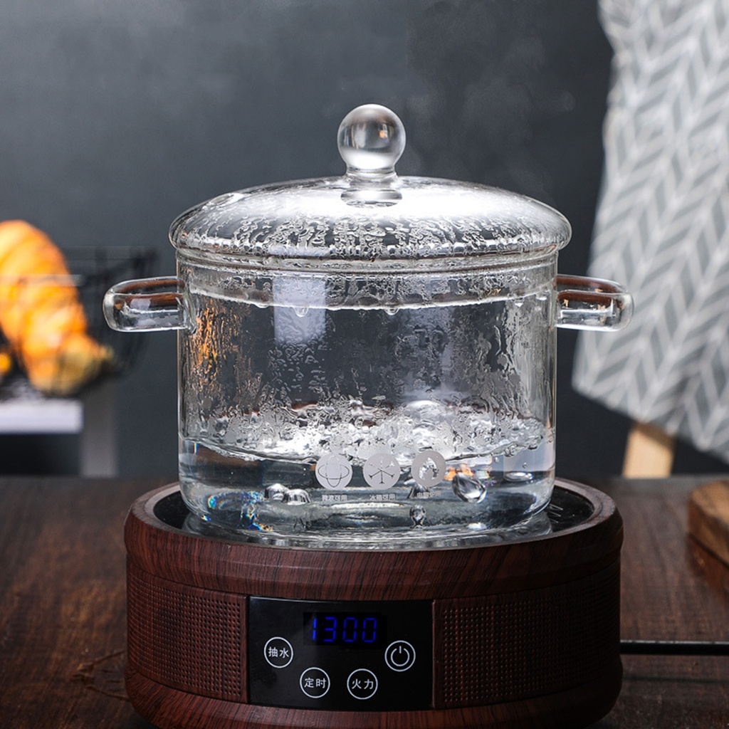 Kitchen Gadget Heat Resistant Glass Soup Pot Stockpot Transparent Soup Cooker Boil Water Instant Noodles Porridge Cooker