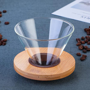 Glass Pour Over Cone Coffee Filter Cup Portable Coffee Dripper Glass Drip Coffee Maker