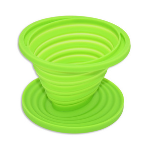 Silicone Pour Over Coffee Dripper Filter Reusable Cone Drip Cup Foldable Maker