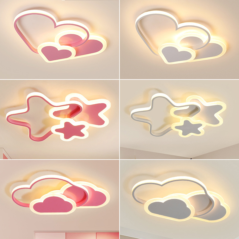 modern cartoon style art two love boys and girls room lights could pink acrylic lovely led ceiling lights for bedroom home decor