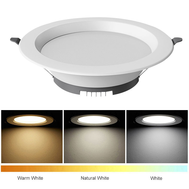 AC220-240V Ceiling Recessed Down Lights Round Slim Panel Light Led Downlight Home Use 5w 7w 9w 12w 18w 21w Aluminum Ip20 3-year