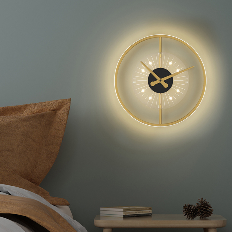 Nordic Bed Wall Lamp Bedside Wall Lights Charging Clock Modern Wall Light for Bedroom Bedside Lights LED Gold Industrial 90 6000