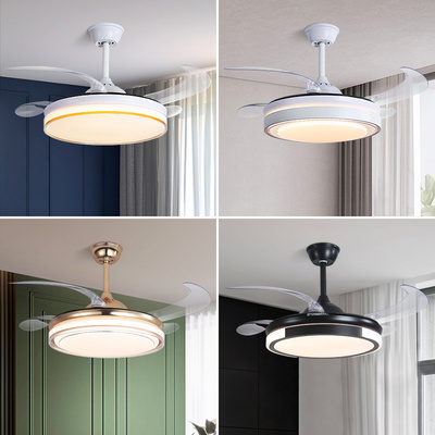 42 Inch Retractable Modern Nordic 220V 240V 110V Wifi Chandelier Fan Ceiling Lights Smart Remote Control Led Ceiling Fan Light