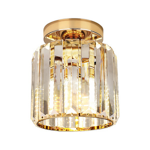 Nordic Luxury Crystal Modern Simple Creative Downlight Foyer Entrance Aisle Corridor Round Square Small Ceiling Lights