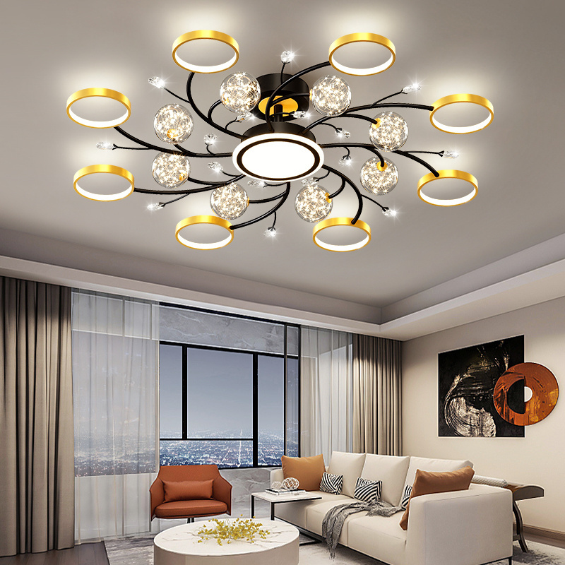 Wholesale lighting living room ceiling lamp modern minimalist hall chandelier Nordic light luxury led star ceiling pendant lamp