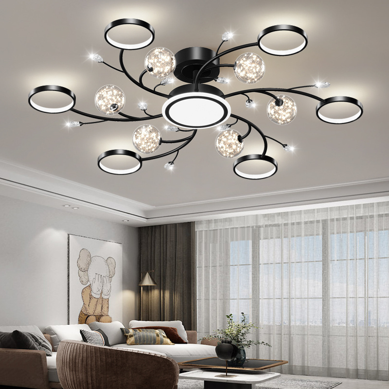 Wholesale lighting living room ceiling lamp modern minimalist hall chandelier Nordic light luxury led star ceiling pendant lamp