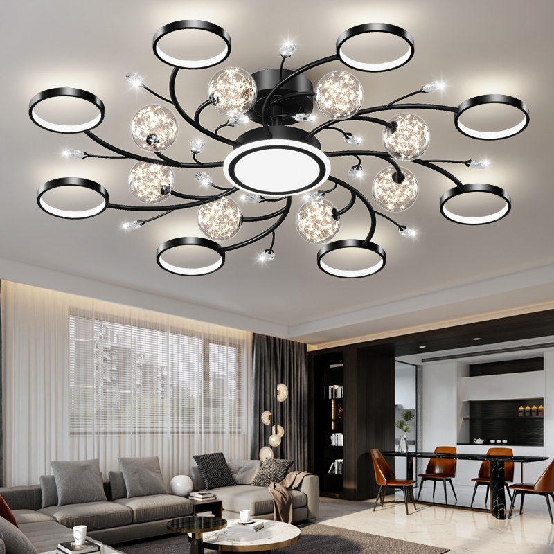 Wholesale lighting living room ceiling lamp modern minimalist hall chandelier Nordic light luxury led star ceiling pendant lamp