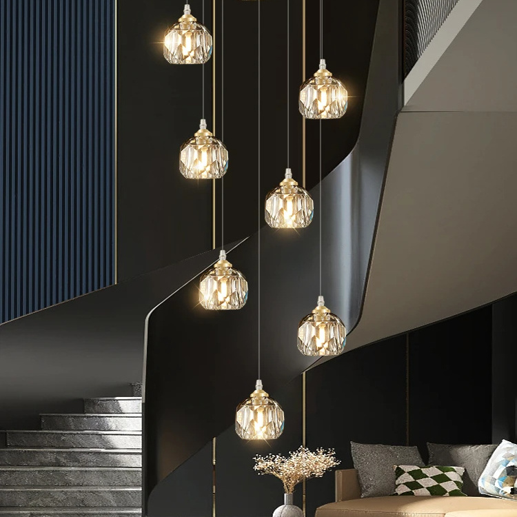 Superior sense of personality villa living room chandelier popular dining room stairwell pendant light