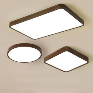 Design sense walnut color square living room dining room acrylic ceiling light personalized minimalist bedroom LED ceiling lamps