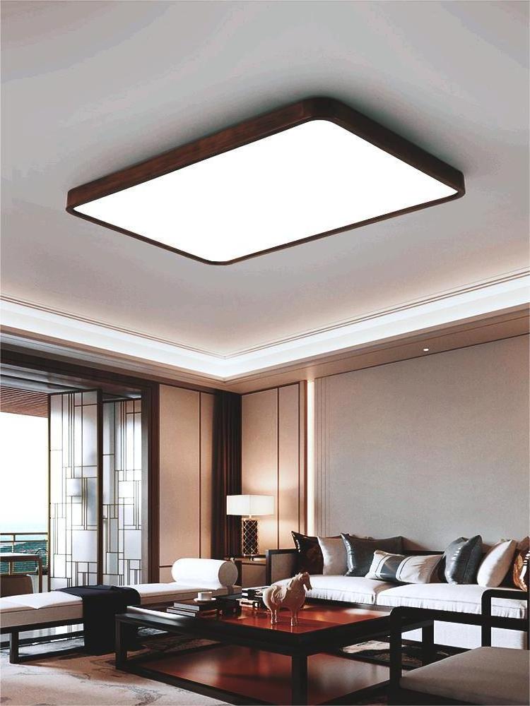 Design sense walnut color square living room dining room acrylic ceiling light personalized minimalist bedroom LED ceiling lamps