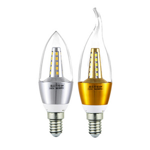 E14 6W 8W 10W LED bulb candle light 3000K 4000K 6000K three-color dimming voltage 220V constant current flicker-free bulb