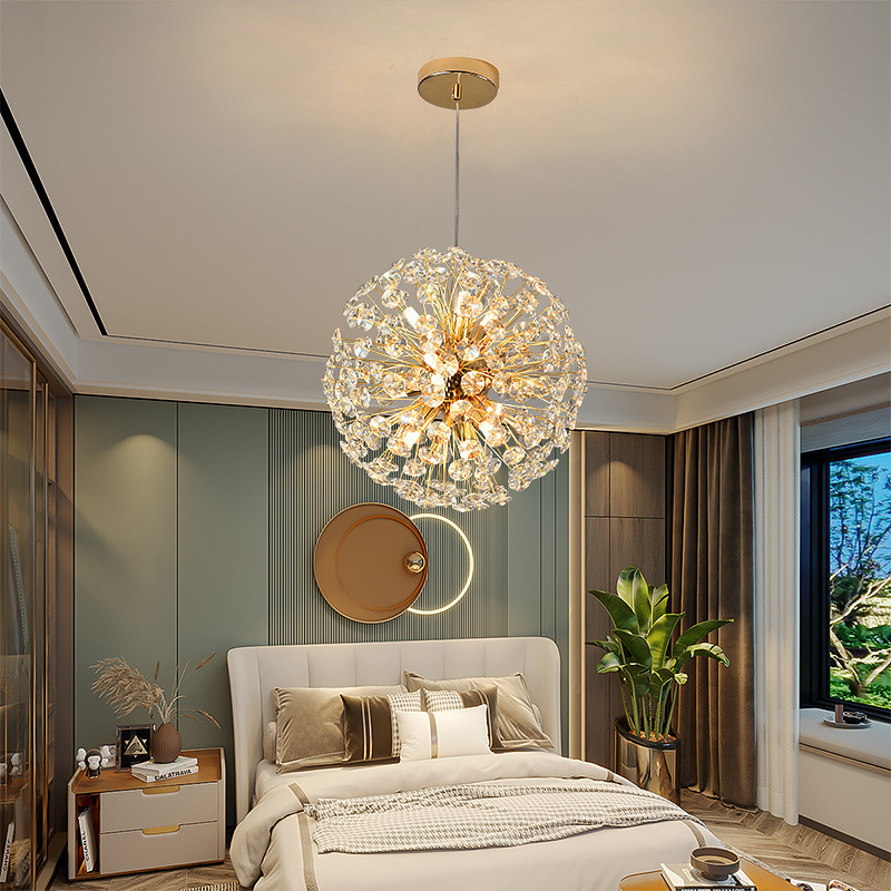 Modern Round Sunflower Crystal Ball home Decoration bedroom Hotel Crystal Luxury Living Room G9 Dandelion crystal chandelier