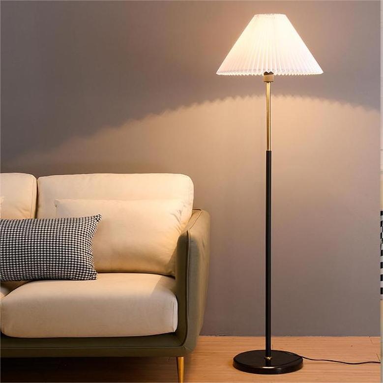 Classic simple umbrella pleated cover art living room sofa floor lamp practical high quality bedroom bedside floor light