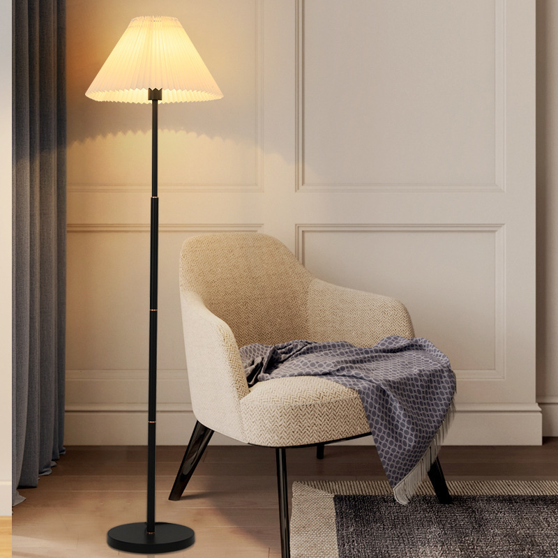 New Arrival Creative Corner cloth iron floor standing white Lamps Bedroom Decorative Bedside classic Floor Lamp