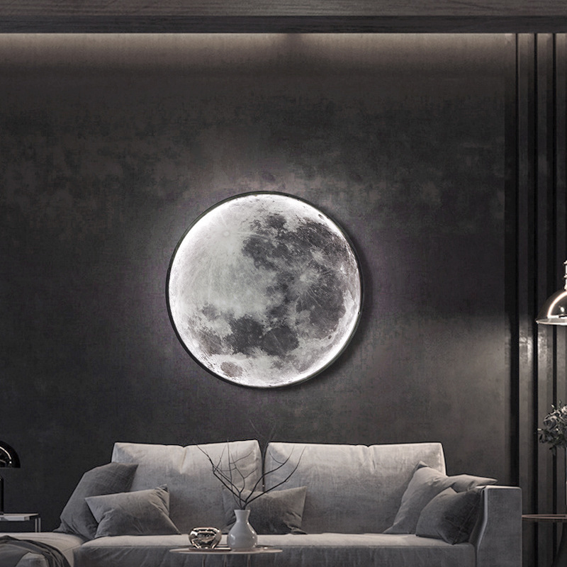 Modern exquisite moon style Morden living room background wall lights simple bedroom bedside LED wall lamps